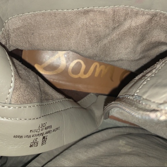 Sam Edelman Joey Heeled Suede Leather Ankle Boots Putty Womens Size 7M - Picture 9 of 11